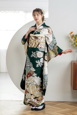 振袖専門店あかねの振袖 /赤色/白色/古典/桜柄/ 桶絞り京友禅振袖 | My振袖