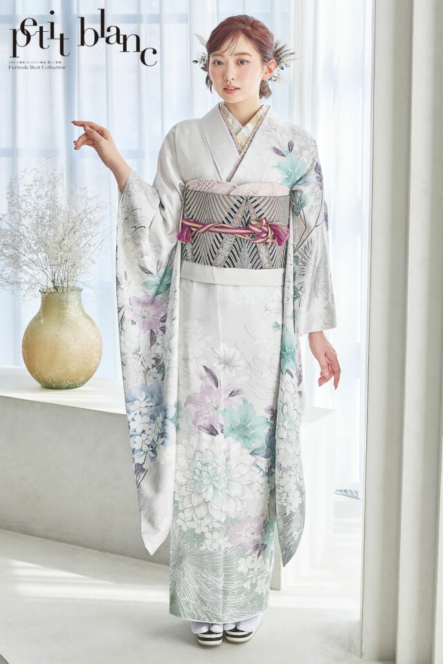 振袖レンタル おりえん｜大阪堺市の振袖 /シルバー色/グレー色/クール