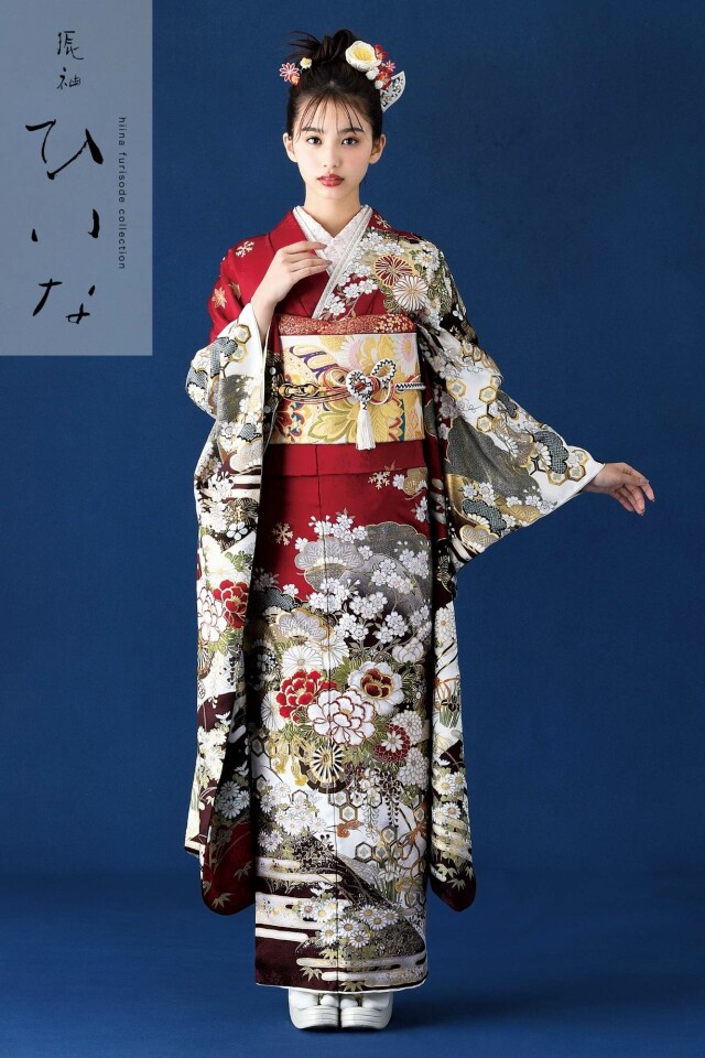 振袖レンタル おりえん｜大阪堺市の振袖 /茶色/黒色/古典/菊柄/ 振袖