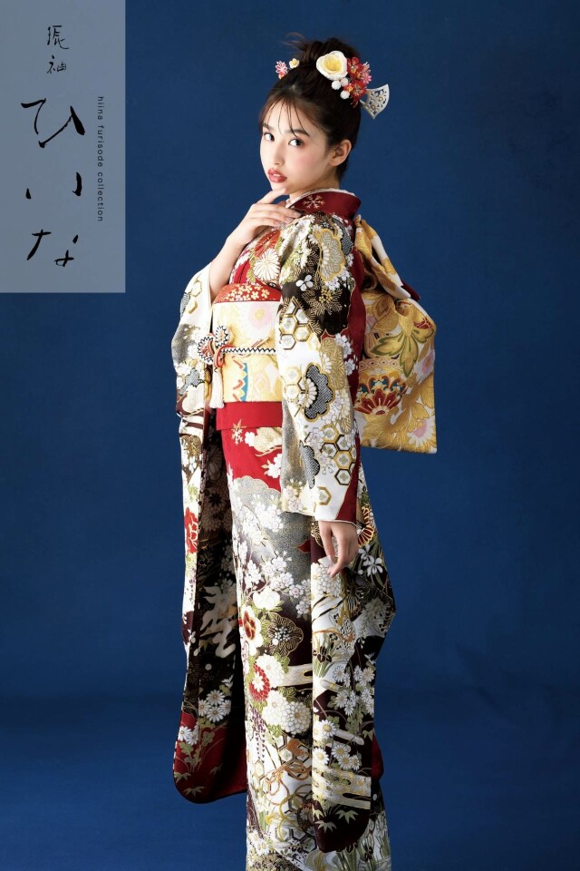 振袖レンタル おりえん｜大阪堺市の振袖 /茶色/黒色/古典/菊柄/ 振袖