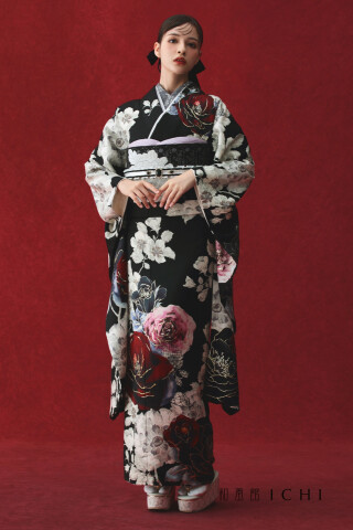 Kimono5708［バラ］黒_振袖_80752