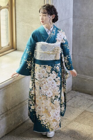 biwa桜 | 南草津店 | Princess Furisodeの振袖 /緑色/古典/花柄/ 和