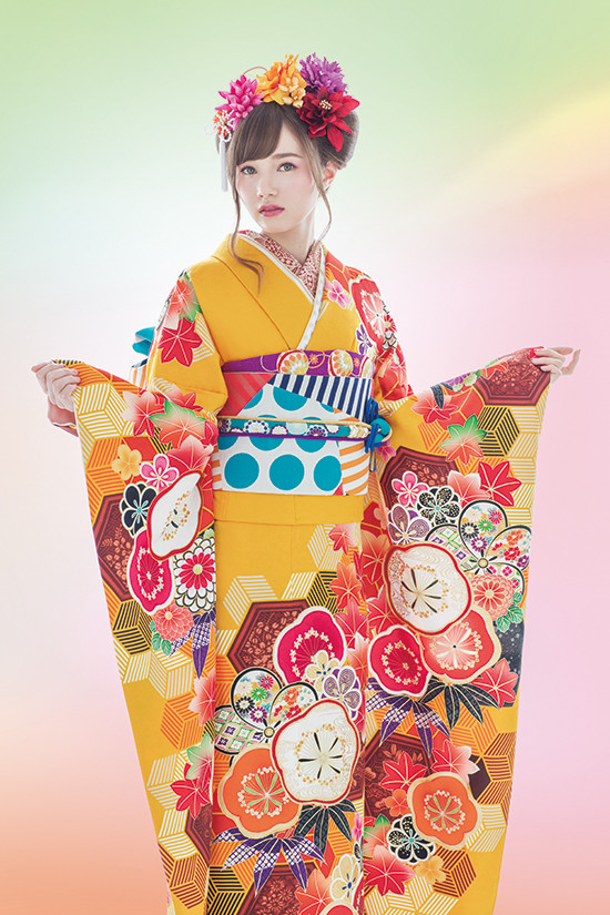 エイトスタジオ 本店の振袖 /オレンジ色/茶色/レトロ/梅柄/ mm609 | My振袖