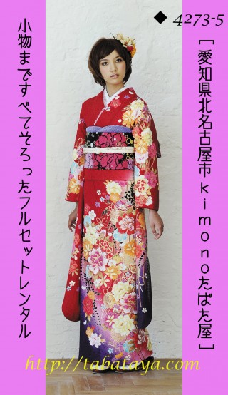 kimono たばた屋の振袖 /黒色/クール/蝶柄/ 4261-6-10 黒地蝶の
