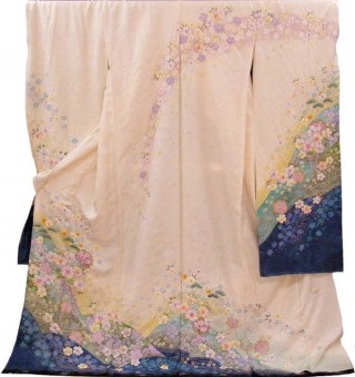 辻が花白_振袖_36680