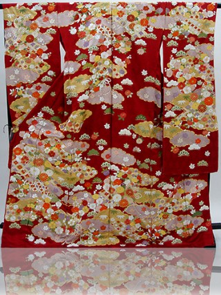 手刺繍振袖　プレミアムfu613　赤　雲どり_振袖_5750