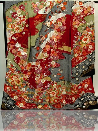 手刺繍振袖　プレミアムfu625　赤絞り_振袖_5752