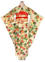 アンティーク着物　豪華絢爛　振袖　着物　縮緬 振袖ネットレンタル：白古典】華やかに大人っぽく/KH-429