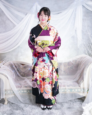【正絹・仕立て上がり】 振袖 紫 熨斗 古典 成人式 前撮り C651 r829-f-2.jpg