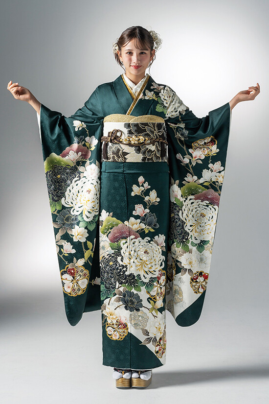 振袖５ 20Lab.（ハタチラボ.）の振袖 /青色/レトロ/無地柄/ S20L-007 | My振袖