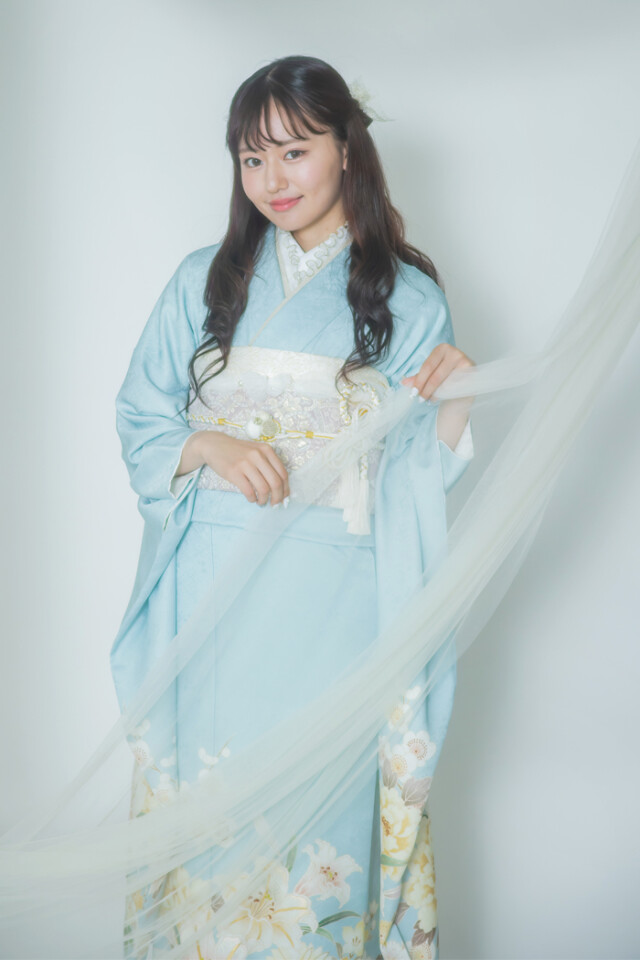 a*i様 □E5787□アンティーク□正絹□水色 宝尽し柄 袷 小