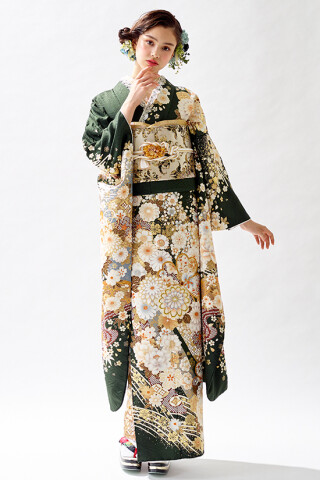 classical x dark green_振袖_67900