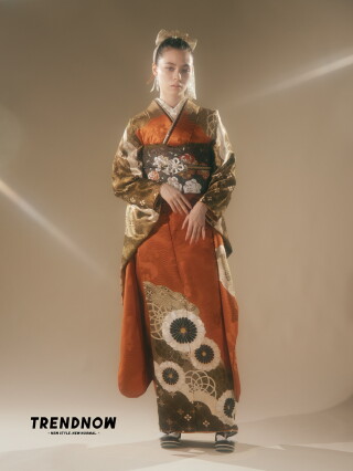 orange x khaki_振袖_75368