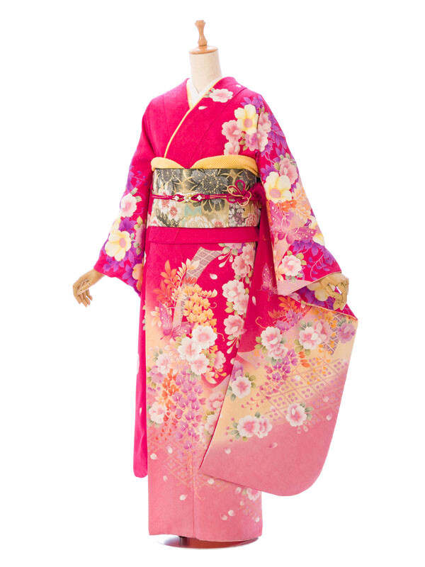 まきやす 岡崎店の振袖 /ピンク色/オレンジ色/キュート/桜柄/ 6S150