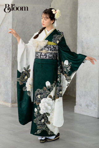 ☆中古品☆振袖　単品　化繊　花模様振袖 振袖 正絹 格安 新品 仮絵羽 生地 単品 未仕立て品 成人式 結婚式など