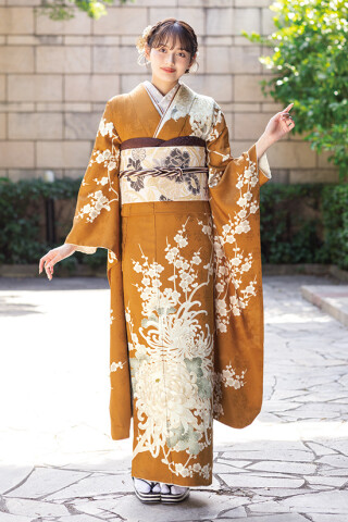 創業大正12年（株）池田屋の振袖 /赤色/古典/花柄/ 振袖No. K107 | My振袖