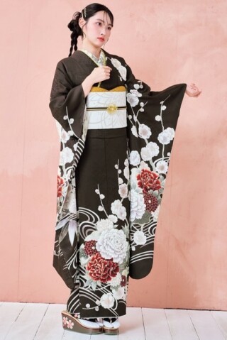 KR809 シックな茶色に、大人の華やかさを纏う振袖_振袖_63613