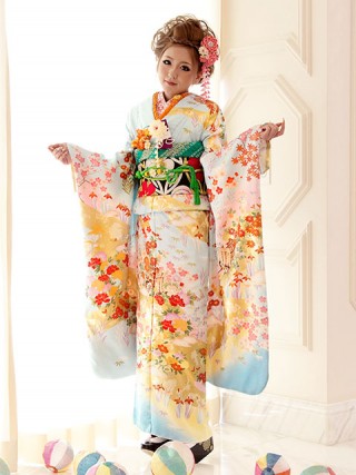 PA－ru－LE（パルレ）津の振袖 /青色/古典/車柄/ BETTY 諏訪美緒ちゃん