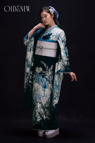 振袖ふるーれ 前橋本店の振袖 /青色/その他色/古典/花柄/ NON-6243