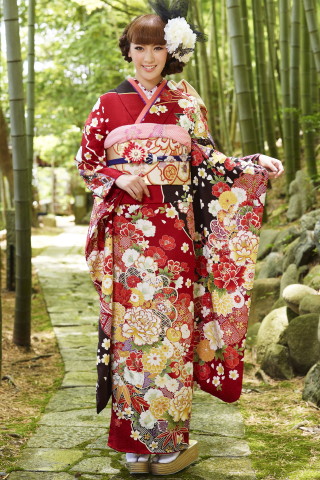 赤に金こま刺繍、本格古典赤振袖_振袖_43704