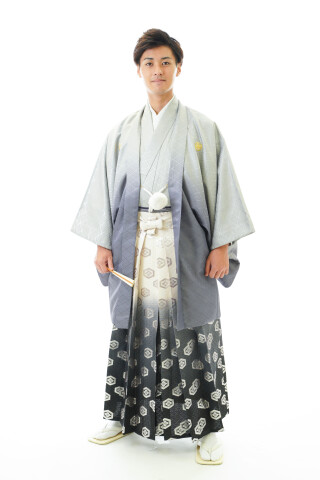 男性紋付き　グレー_振袖_55368