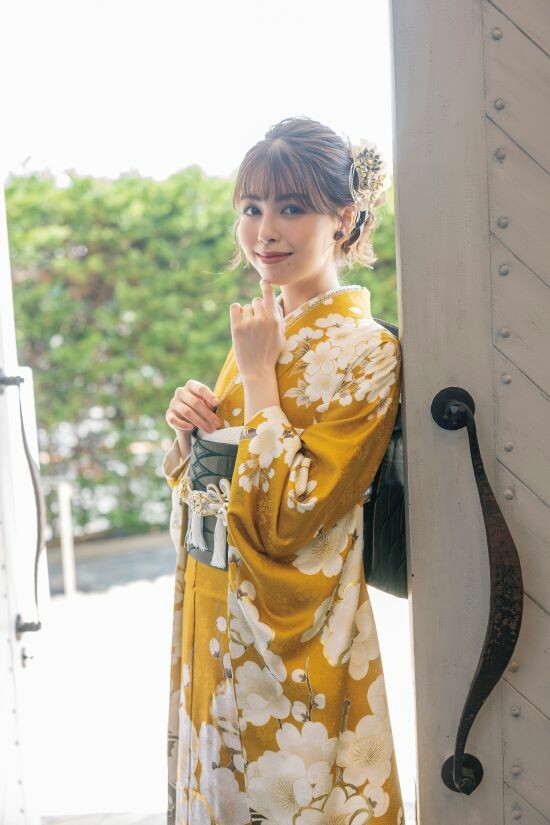 かど屋 西尾本店の振袖 /黄色/茶色/キュート/桜柄/ reborn | My振袖