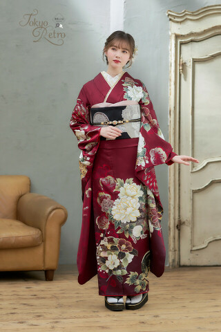 エイトスタジオつくば店の振袖 /黄色/青色/エレガント/牡丹柄