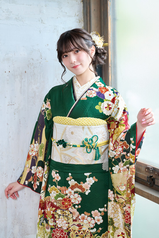 三ツ星 岐阜店の振袖 /緑色/古典/花柄/ 雪月花 | My振袖