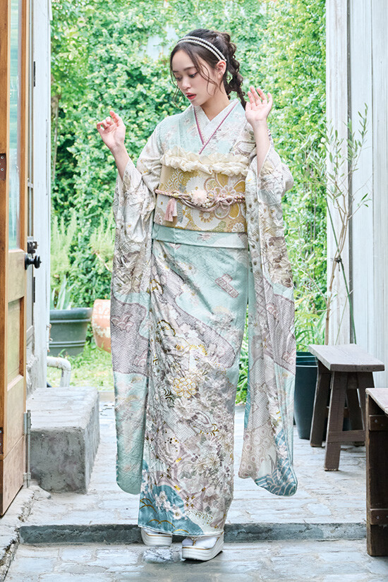 三ツ星 岐阜店の振袖 /水色/キュート/花柄/ 雪月花 | My振袖