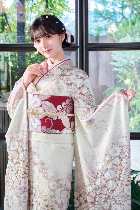三ツ星 岐阜店の振袖 /ピンク色/紫色/キュート/花柄/ 雪月花 | My振袖