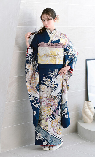 振袖専門店 徳島ゆうび苑の振袖 /ピンク色/白色/古典/椿柄/ 振袖 R2503
