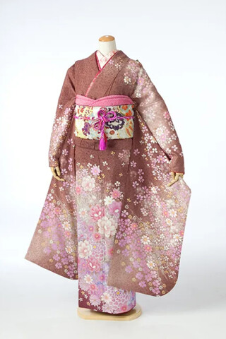小花が散りばめられた着物_振袖_87055