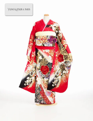 【YUMI KATSURA PARIS】深紅地に薔薇が咲く艶やか振袖_振袖_87070