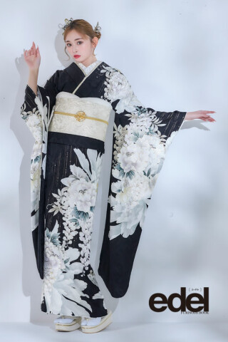 あまのや きもの&振袖専門店の振袖 /紫色/クール/牡丹柄/ 池田美優 No