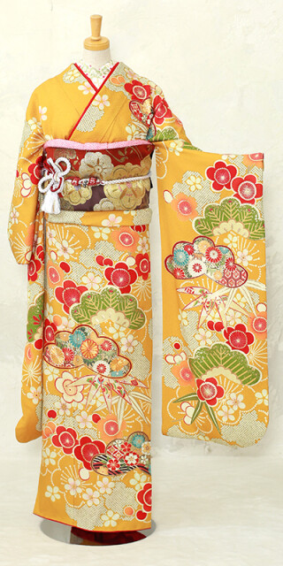 松に金駒菊(からし)_振袖_75711