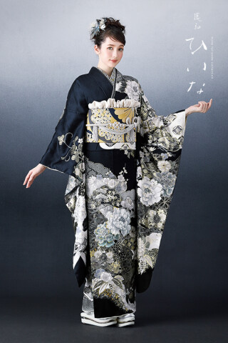 鈴屋 会津若松店の振袖 /黒色/古典/桜柄/ 大のし枝垂れ桜 | My振袖