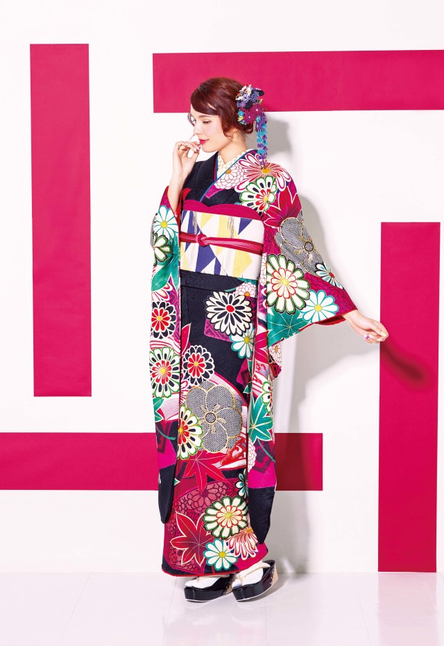 フォトステージノアの振袖 /黒色/その他色/キュート/無地柄/ ふりひめ