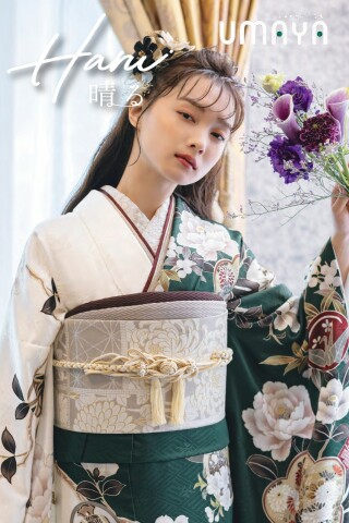 振袖専門店UMAYA 富山店の振袖 /水色/レトロ/牡丹柄/ NICOLE FURISODE