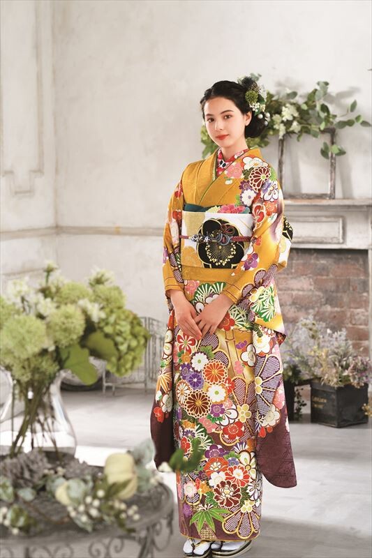 振袖専門店UMAYA 富山店の振袖 /黄色/紫色/古典/花柄/ coffret | My振袖
