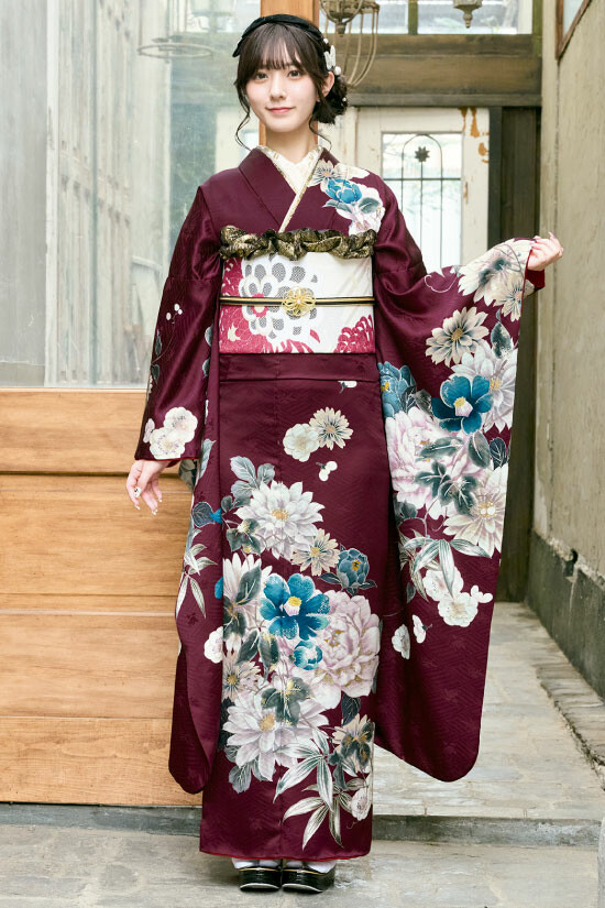 池田屋 Kimono&dressの振袖 /赤色/青色/キュート/花柄/ S-809 | My振袖