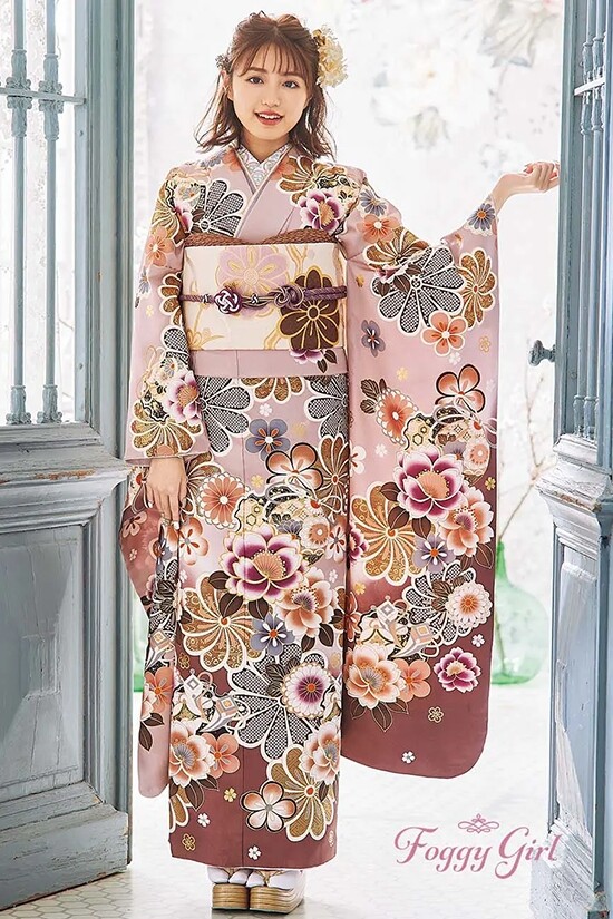 あまのや きもの&振袖専門店の振袖 /ピンク色/ベージュ色/キュート/菊