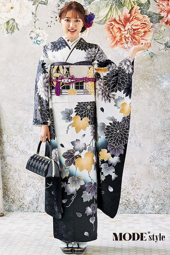 あまのや きもの&振袖専門店の振袖 /白色/黒色/グラマラス/菊柄/ MODE