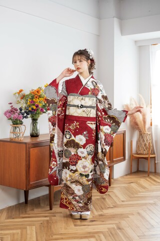 大人シックな辻が花♡振袖フルセット　成人式前撮り謝恩会　長襦袢おまけ 大人シックな辻が花♡振袖フルセット 成人式前撮り謝恩会 長襦袢