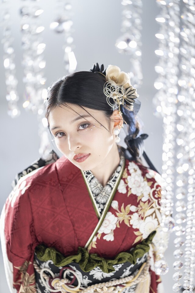 京べに 倉敷店の振袖 /赤色/白色/古典/牡丹柄/ HANA to HOSHI 2505