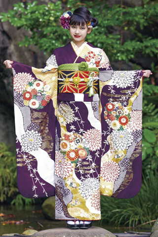 振袖・袴の西陣 （福井）の振袖 /紫色/白色/古典/花柄/ SPC-38 | My振袖