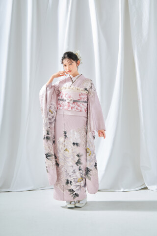 かせ屋 和歌山店の振袖 /水色/白色/古典/花柄/ MKF338 | My振袖