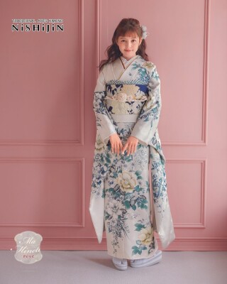 きもの工芸西陣 ビッグローズ前店の振袖 /ベージュ色/オレンジ色/古典