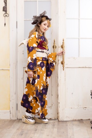 アンティーク振袖｜和の香 wanocaの振袖 /茶色/白色/古典/菊柄