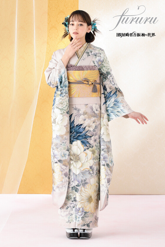 振袖 うさぎ 鳥 銀通し 金彩 紋意匠 和モダン 個性的 正絹 S159 平和屋着物□訪問着 螺鈿 花鳥文 暈し染 金銀彩 正絹 逸品