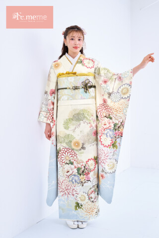 きもの羽衣 館林店の振袖 /黒色/白色/古典/花柄/ Ai-12 | My振袖